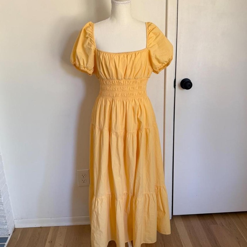 Aritzia Yellow Dress Size Large Cottagecore Cotton Dress